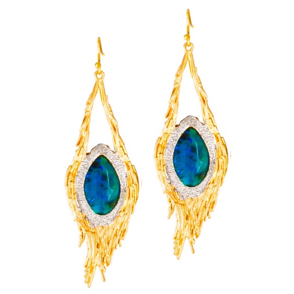 ALEXIS BITTAR • Maldivian Nested Feather Earrings - Picture 3 of 6
